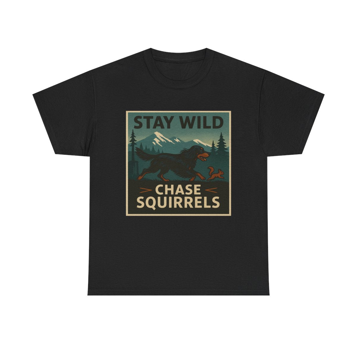Stay Wild Gordon Setter t-shirt, Black