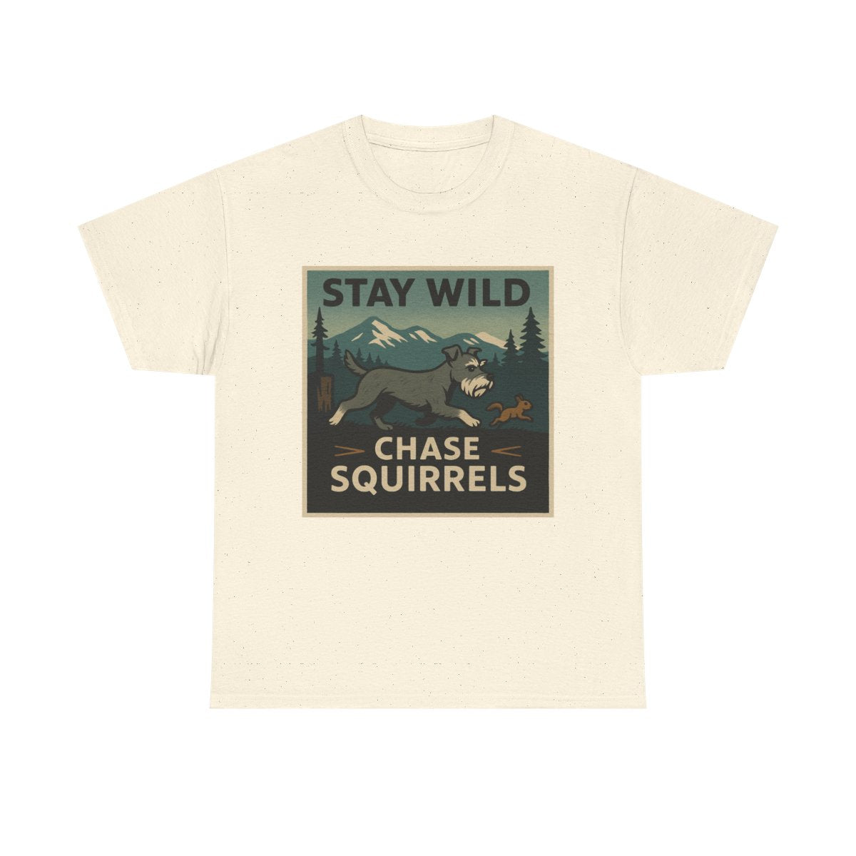Stay Wild Schnauzer t-shirt, Natural