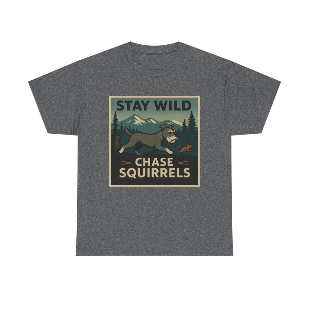 Stay Wild Schnauzer t-shirt, Graphite Heather
