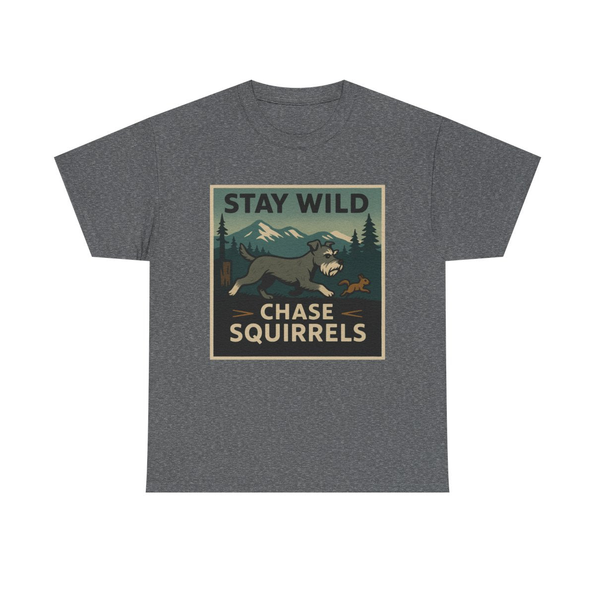 Stay Wild Schnauzer t-shirt, Graphite Heather
