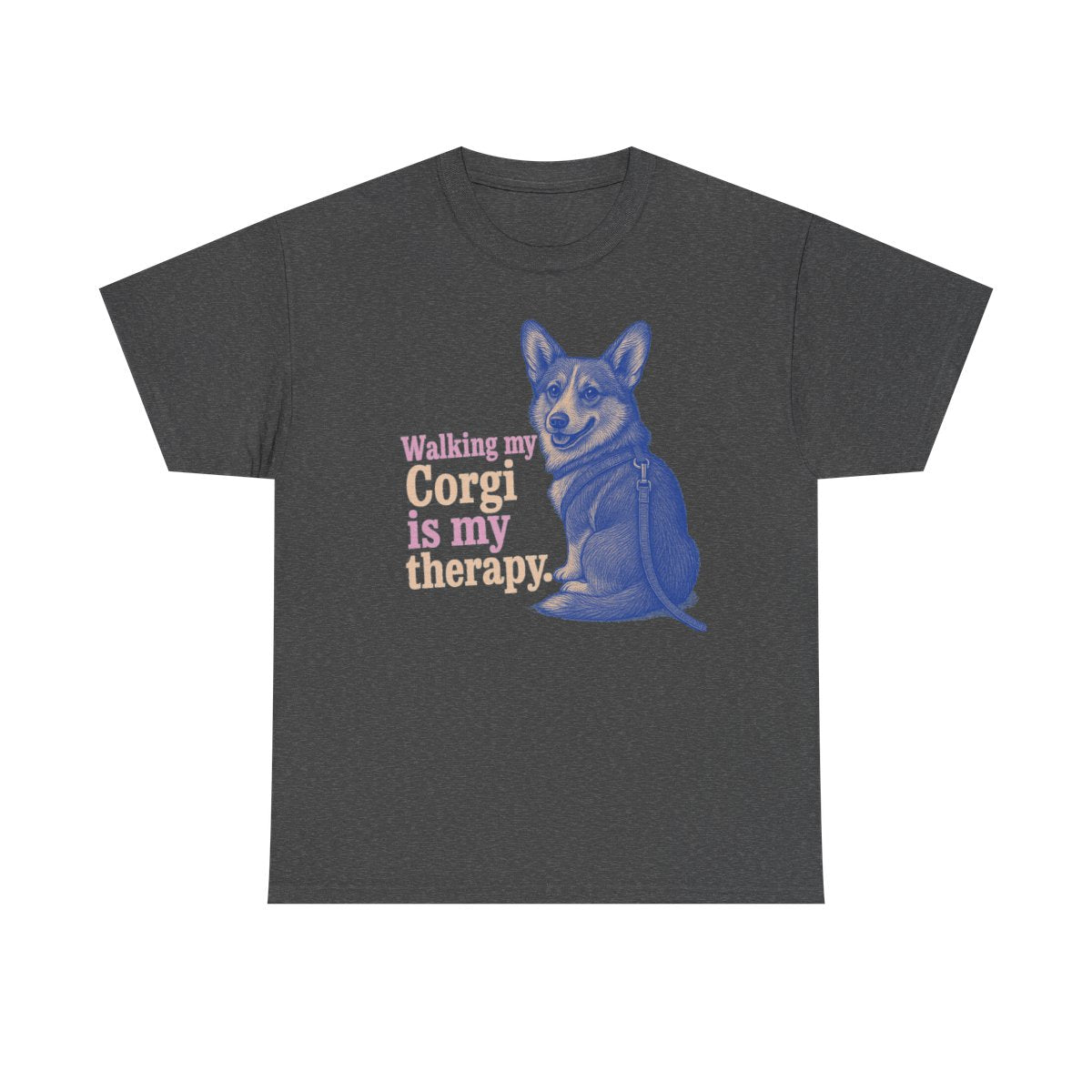 The Corgi Therapy t-shirt, Dark Heather