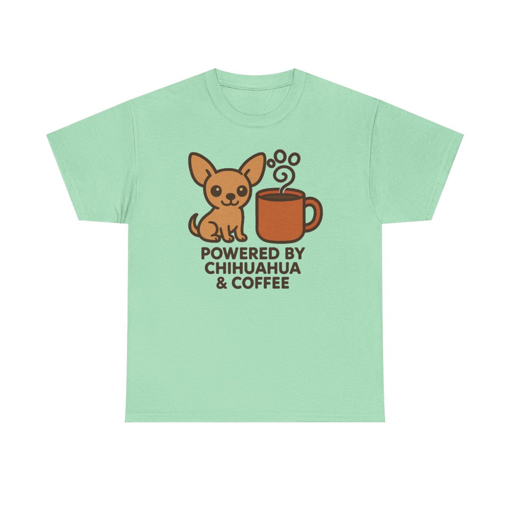 The Daily Fuel Chihuahua & Coffee t-shirt, Mint Green
