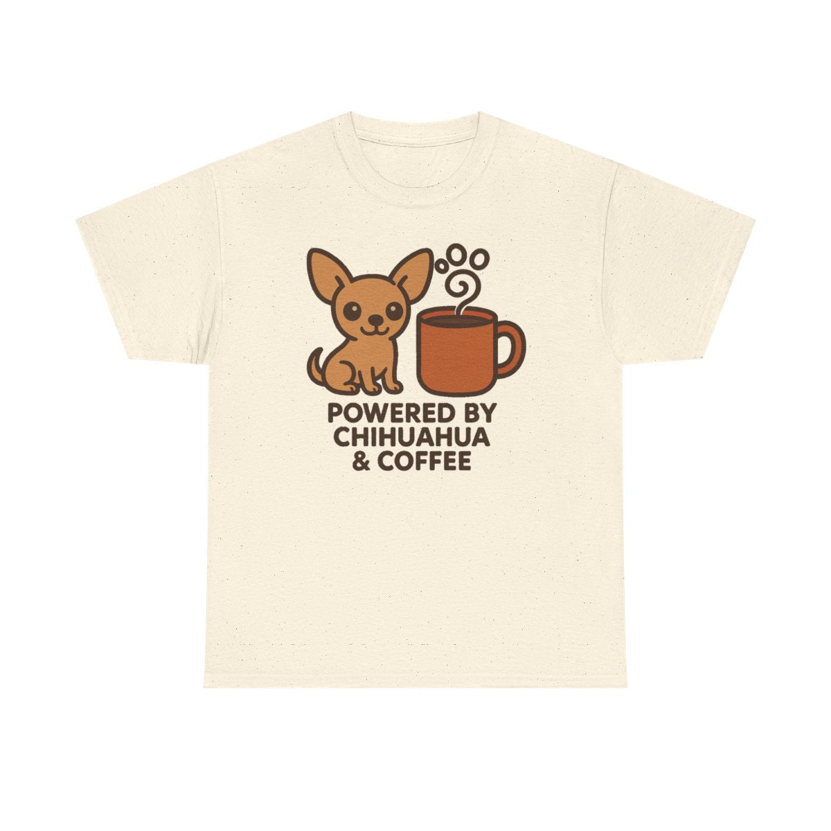 The Daily Fuel Chihuahua & Coffee t-shirt, Natural