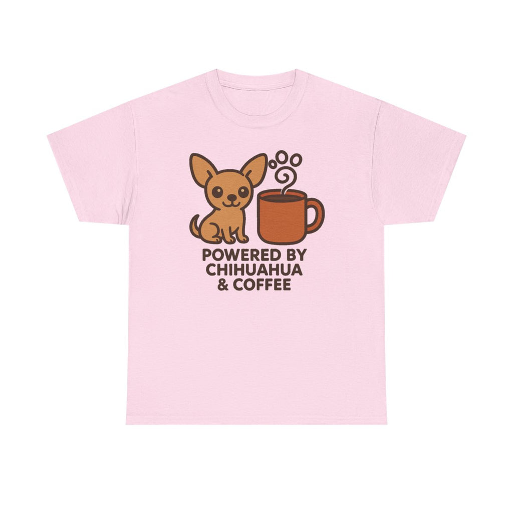 The Daily Fuel Chihuahua & Coffee t-shirt, Light Pink