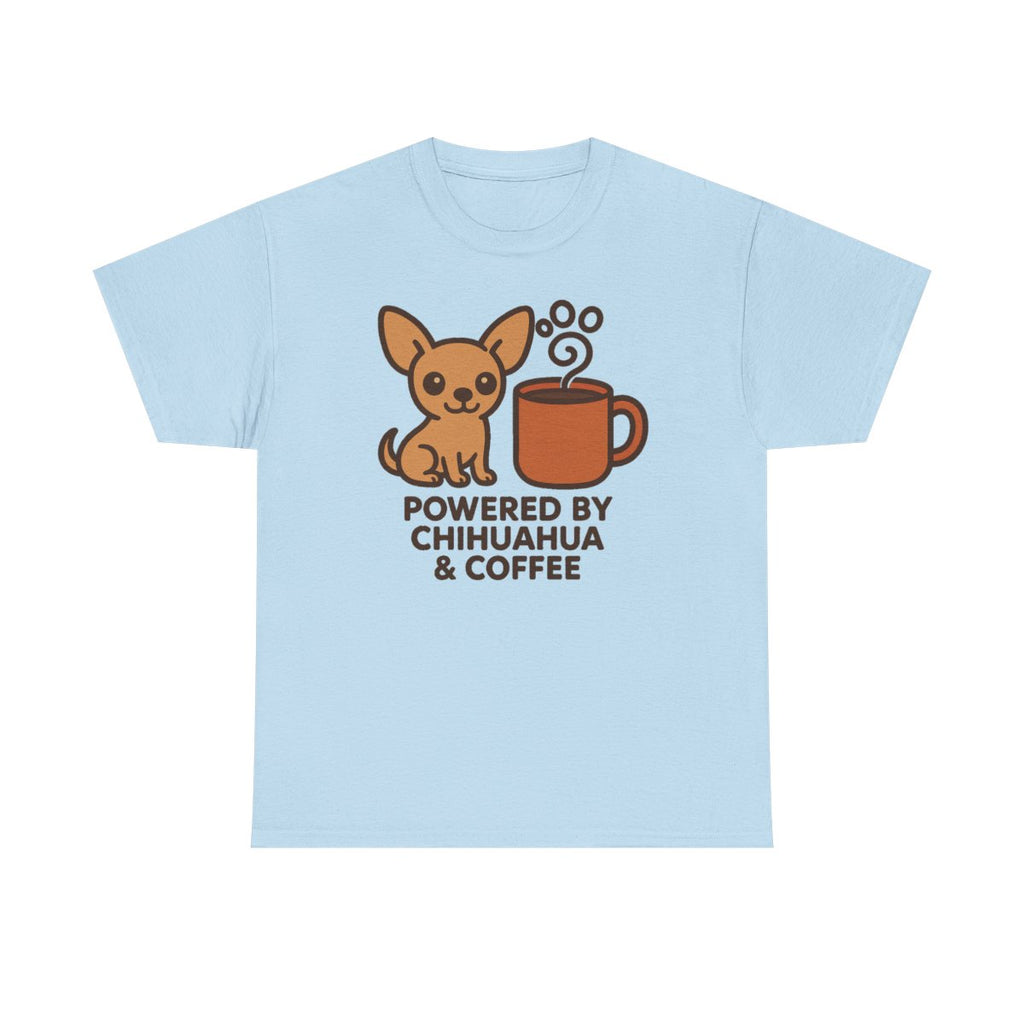 The Daily Fuel Chihuahua & Coffee t-shirt, Light Blue