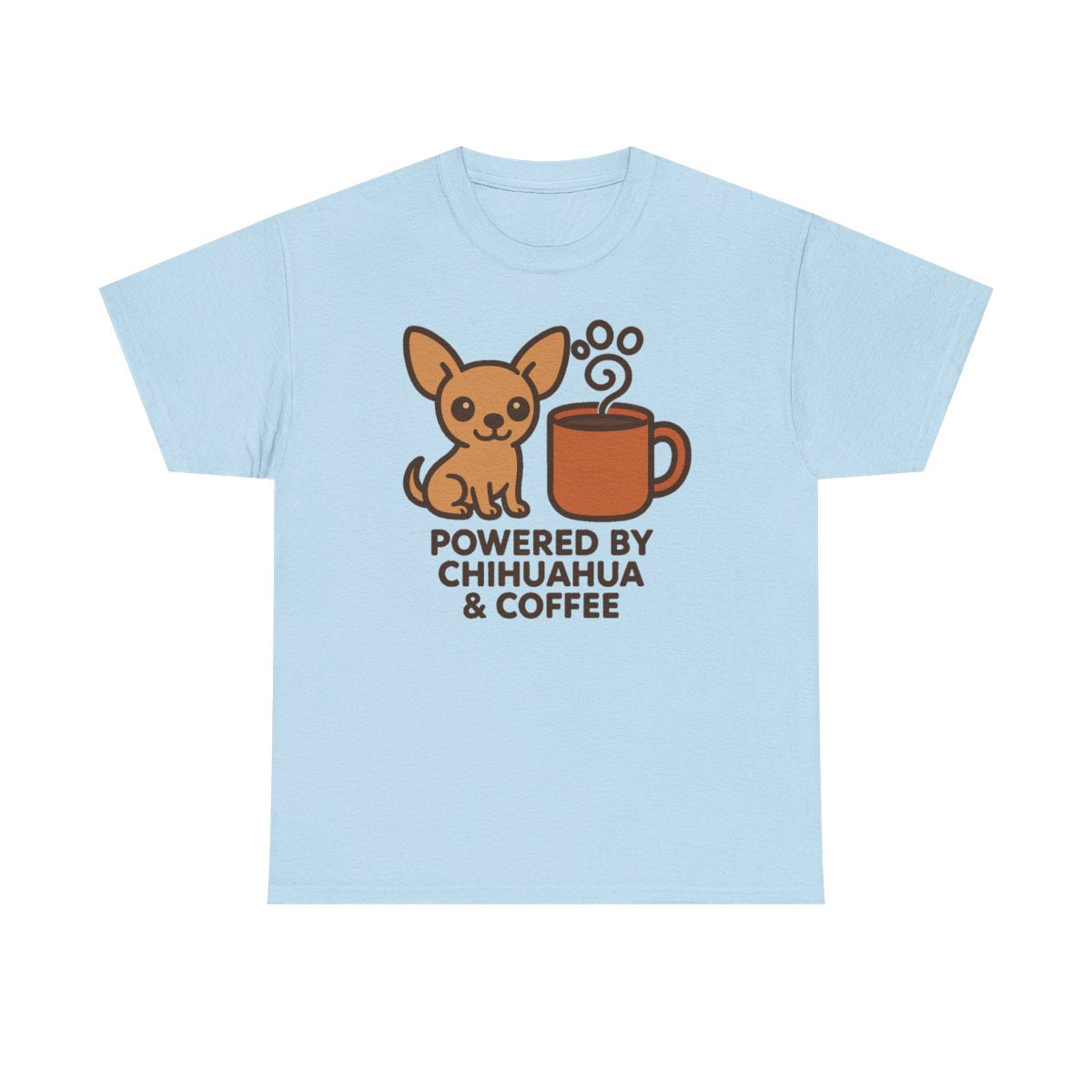 The Daily Fuel Chihuahua & Coffee t-shirt, Light Blue