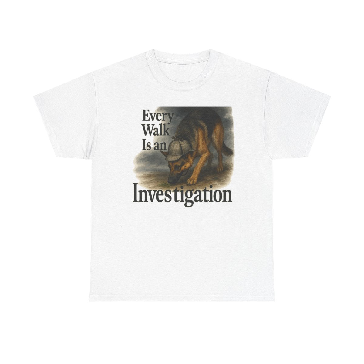 The Detective German Shepherd t-shirt, White