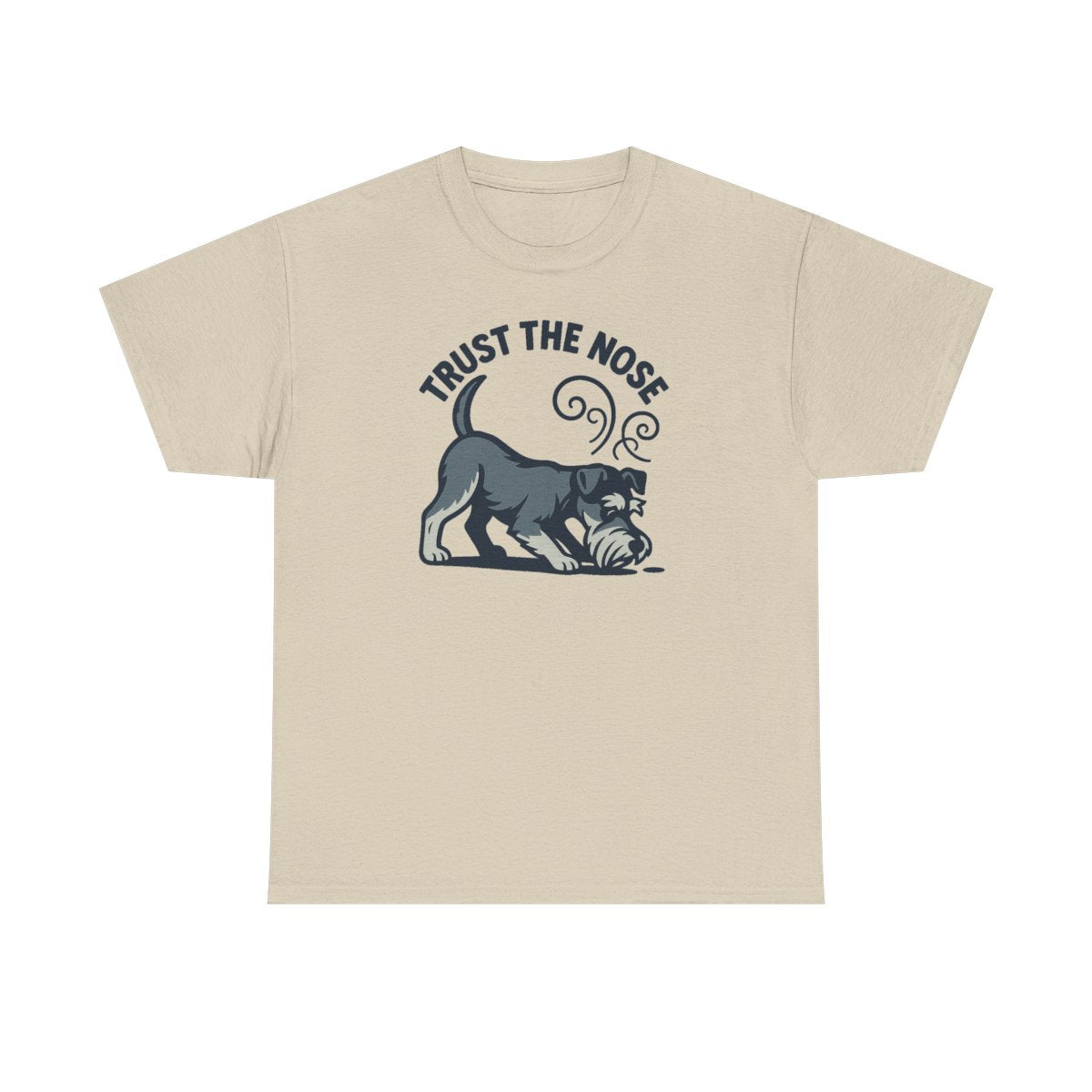 The Trust the Nose Schnauzer t-shirt, Sand