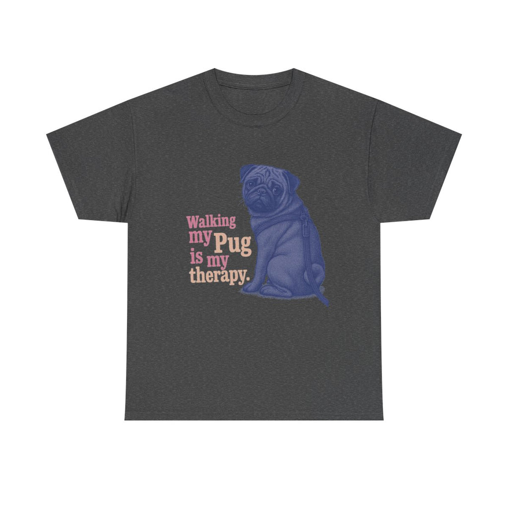 Therapy Pug t-shirt, Dark Heather