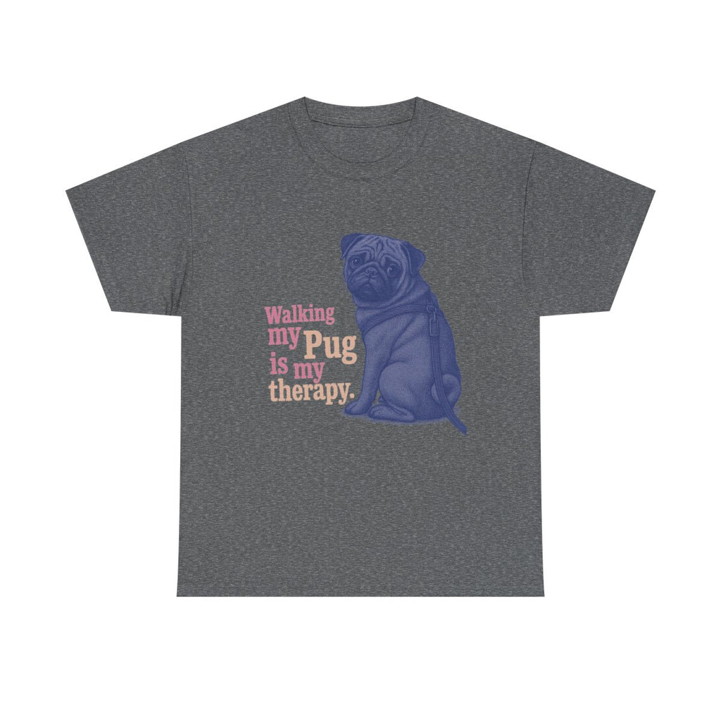 Therapy Pug t-shirt, Graphite Heather