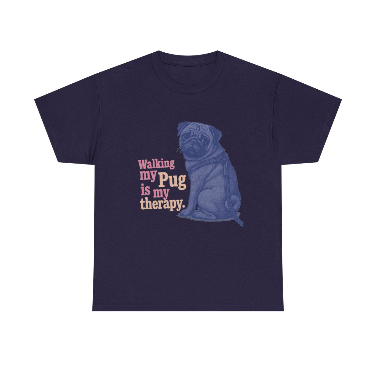 Therapy Pug t-shirt, Blackberry