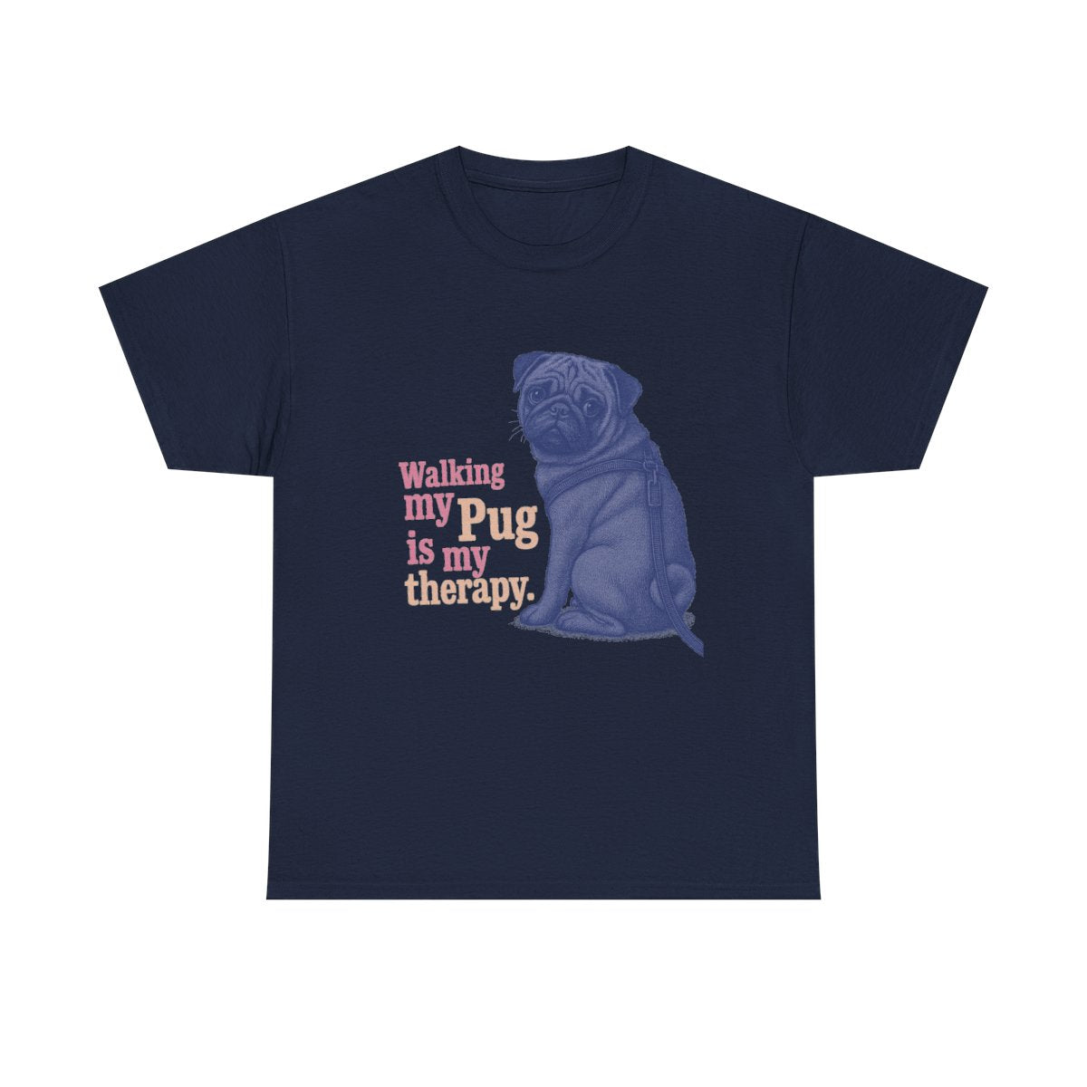 Therapy Pug t-shirt, Navy