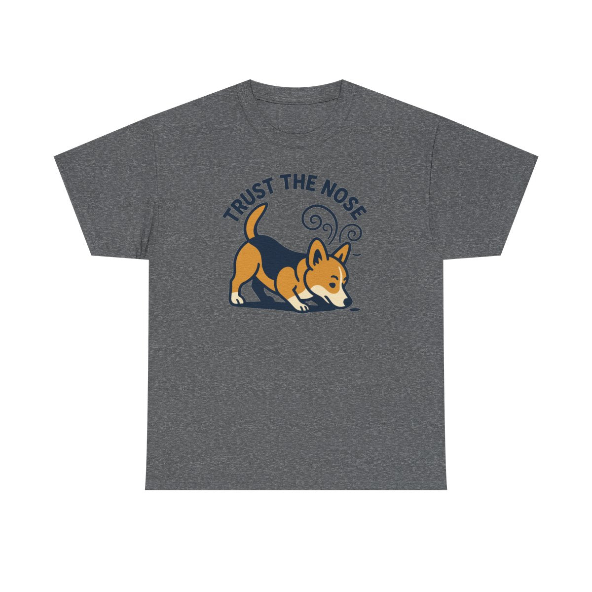Trust the Nose Corgi Explorer t-shirt, Graphite Heather