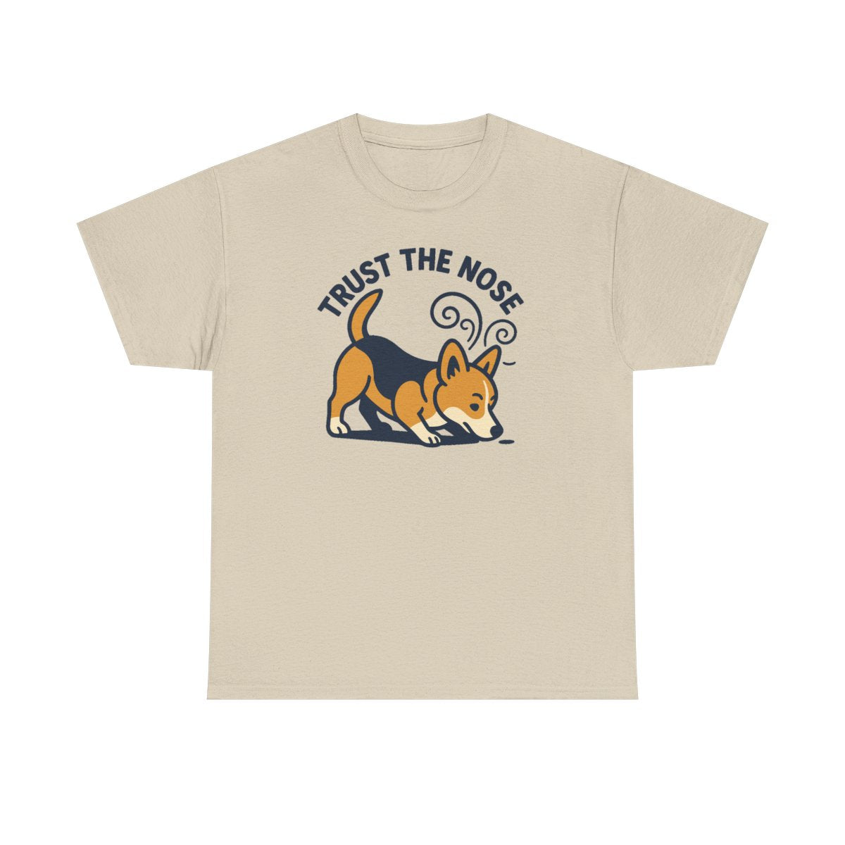 Trust the Nose Corgi Explorer t-shirt, Sand