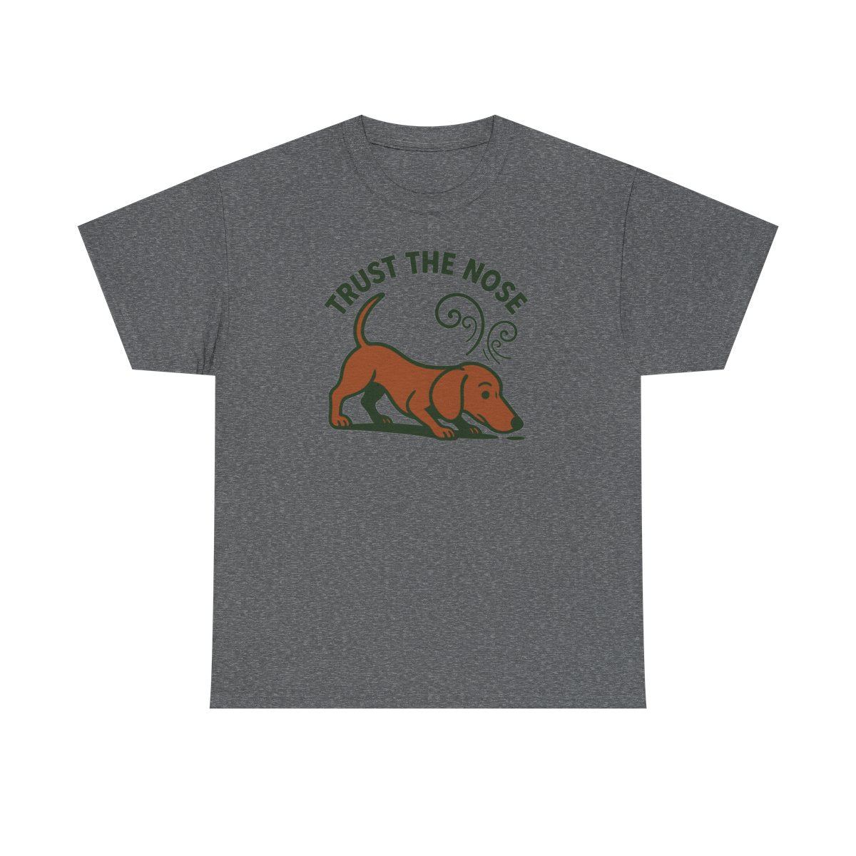 Trust The Nose Dachshund t-shirt, Graphite Heather