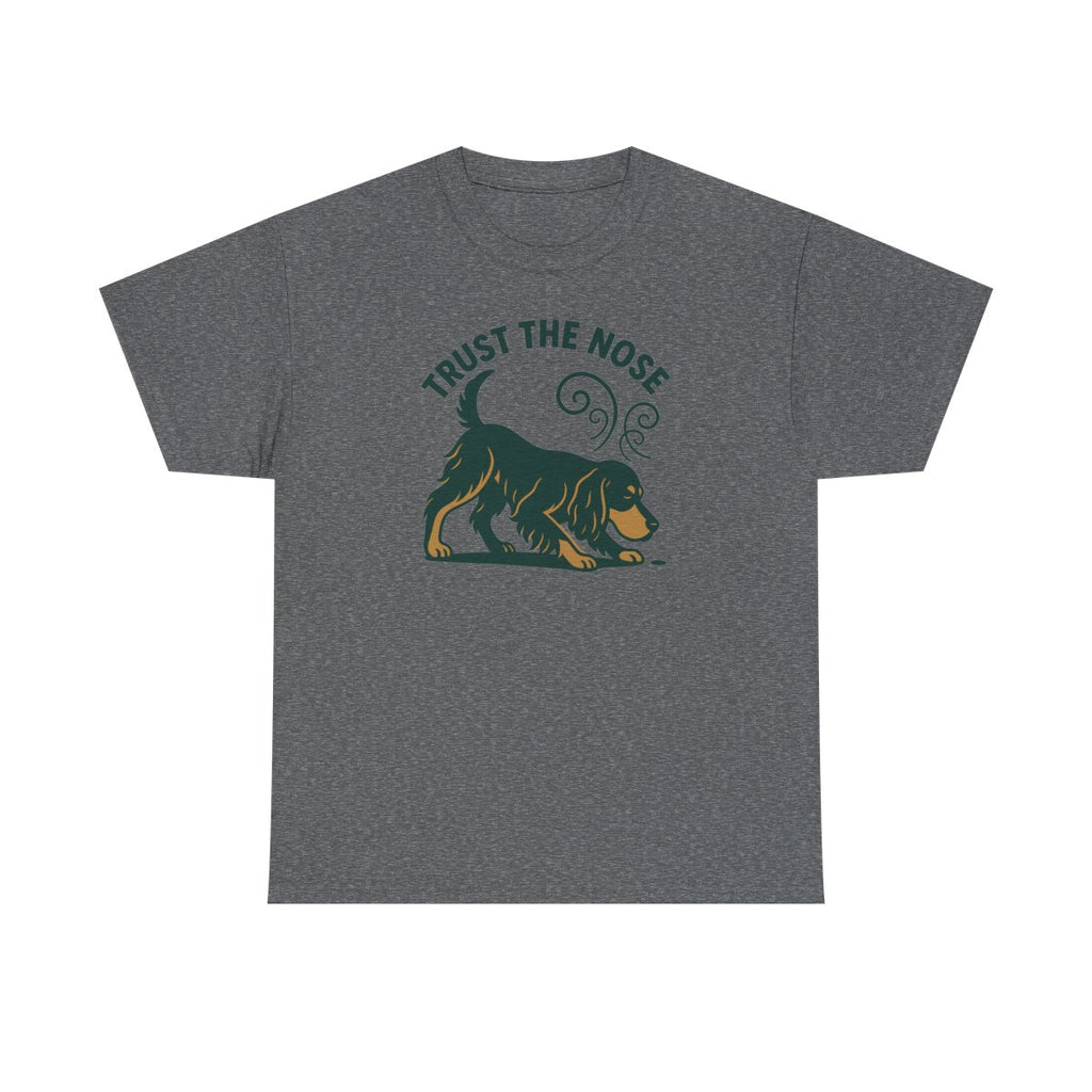 Trust the Nose Gordon Setter t-shirt, Graphite Heather