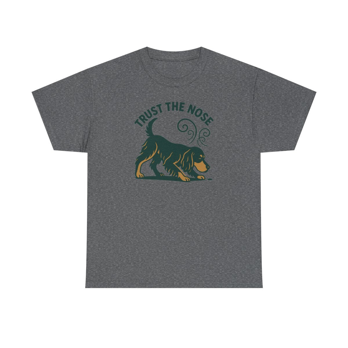 Trust the Nose Gordon Setter t-shirt, Graphite Heather