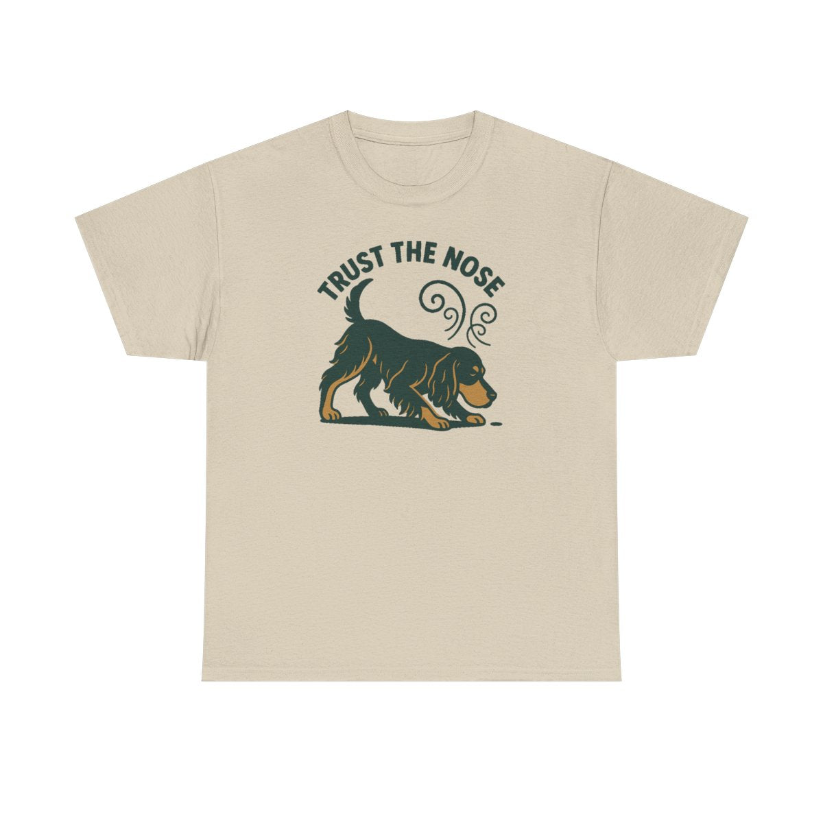 Trust the Nose Gordon Setter t-shirt, Sand
