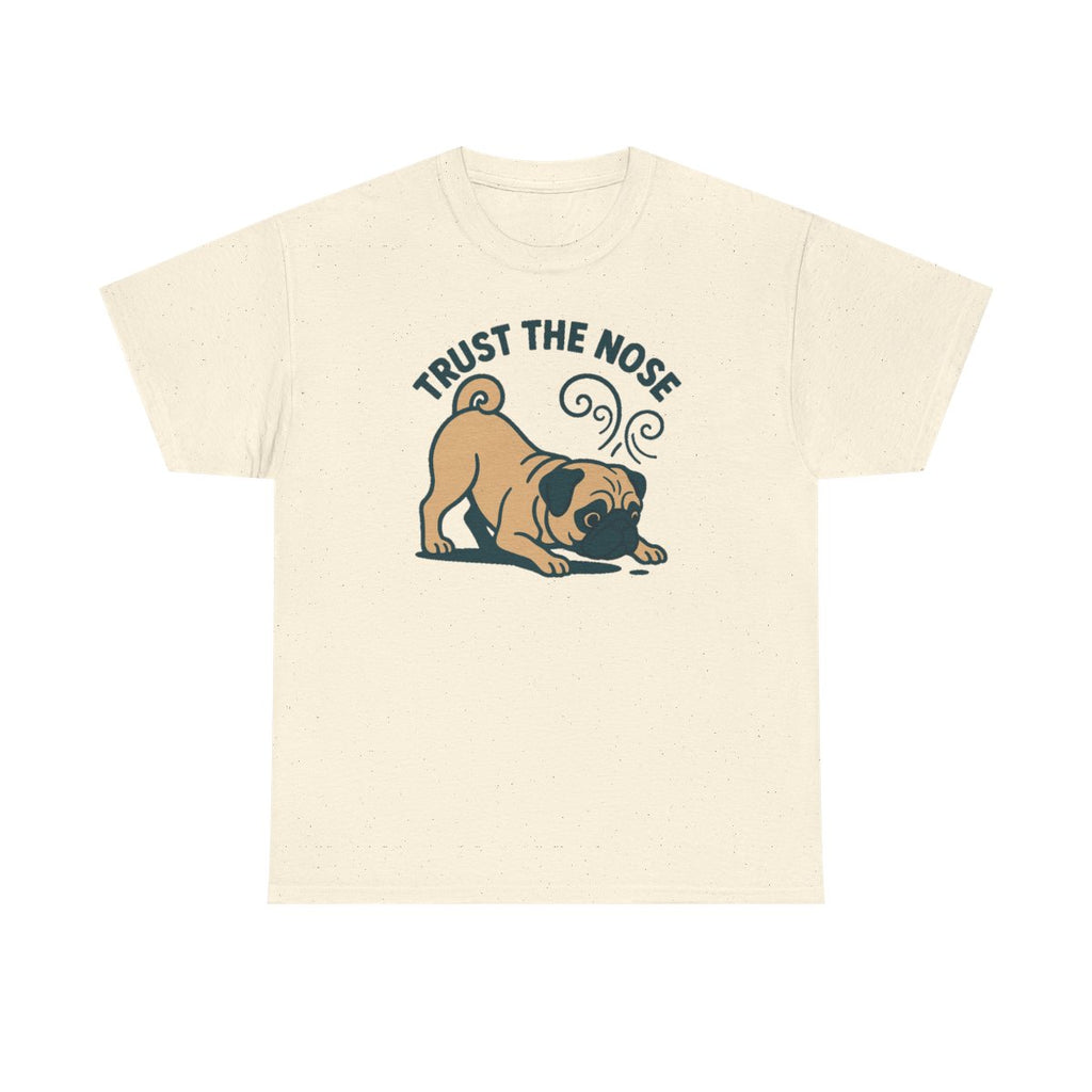 Trust The Nose Playful Pug t-shirt, Natural