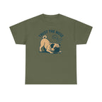 Trust The Nose Playful Pug t-shirt, Military Green
