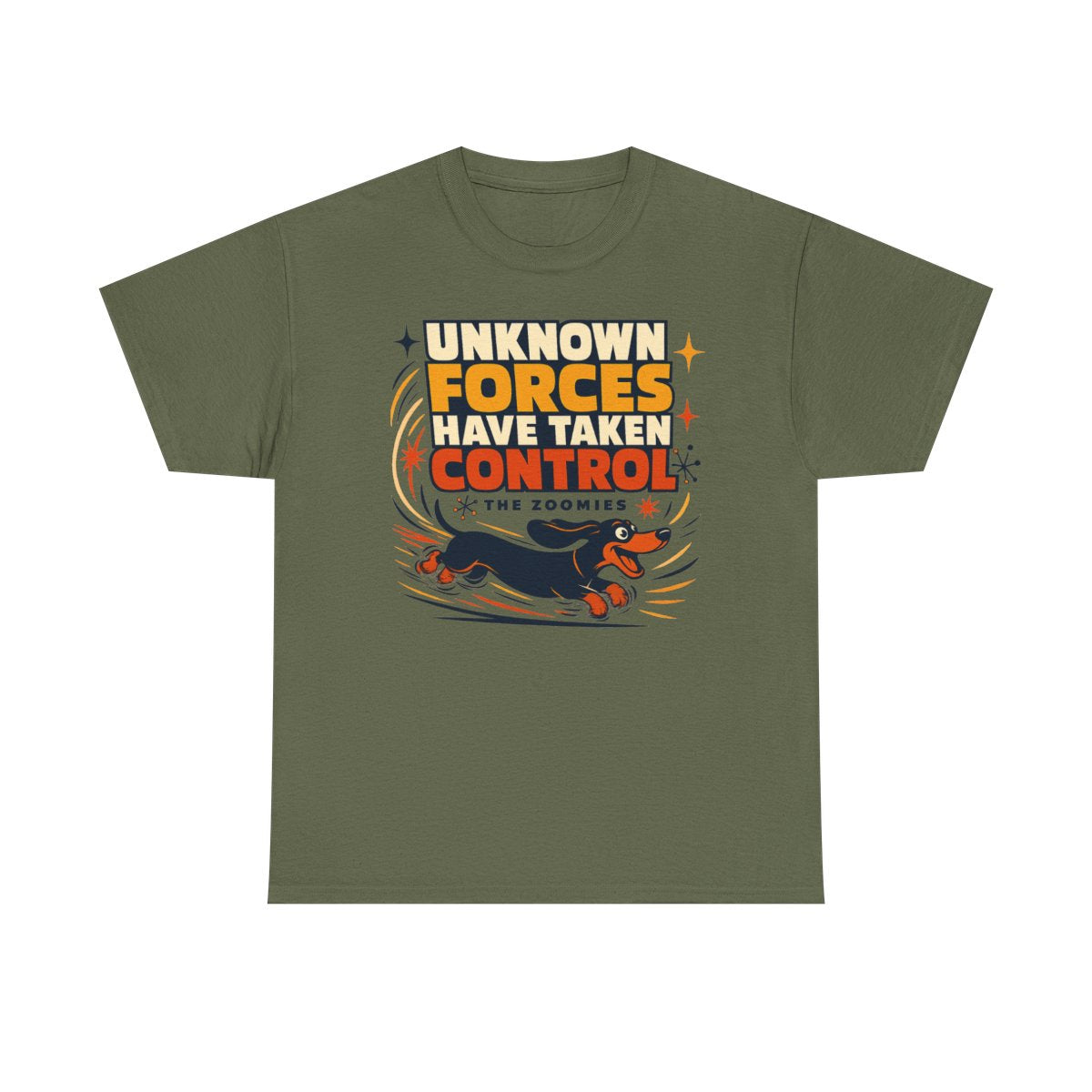 Unknown Forces: The Zoomies Dachshund T-shirt