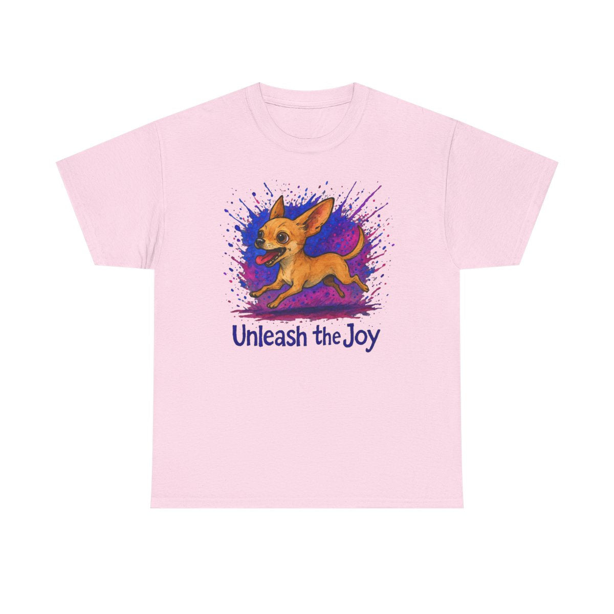 Unleash the Joy Chihuahua Graphic t-shirt, Light Pink