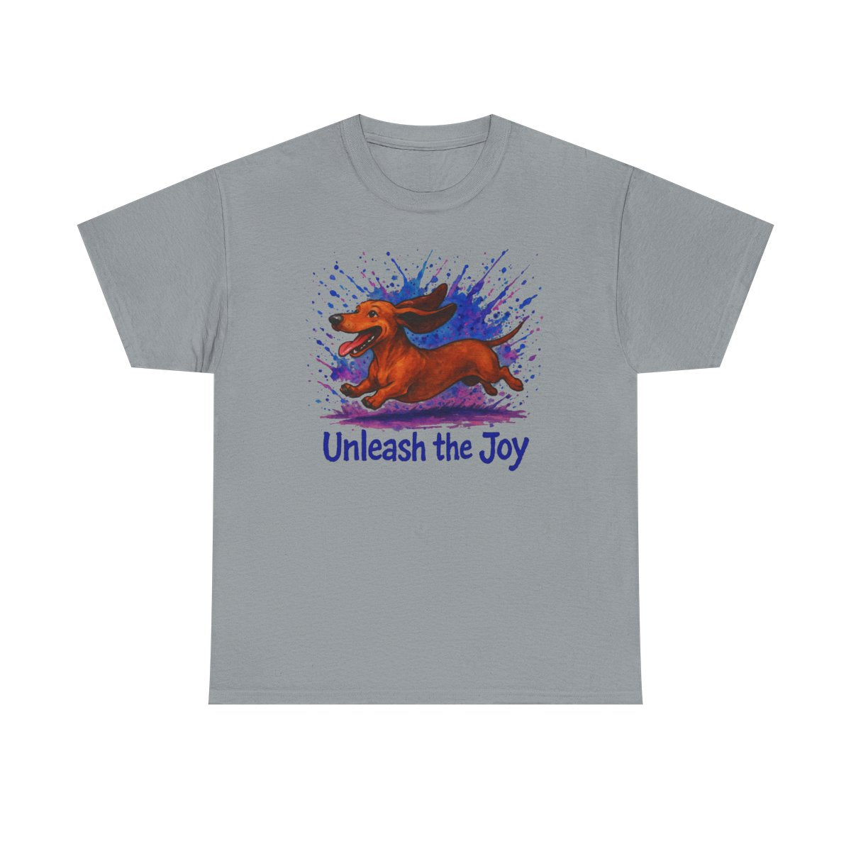 Unleash the Joy Dachshund Art t-shirt, Gravel