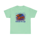Unleash the Joy Dachshund Art t-shirt, Mint Green