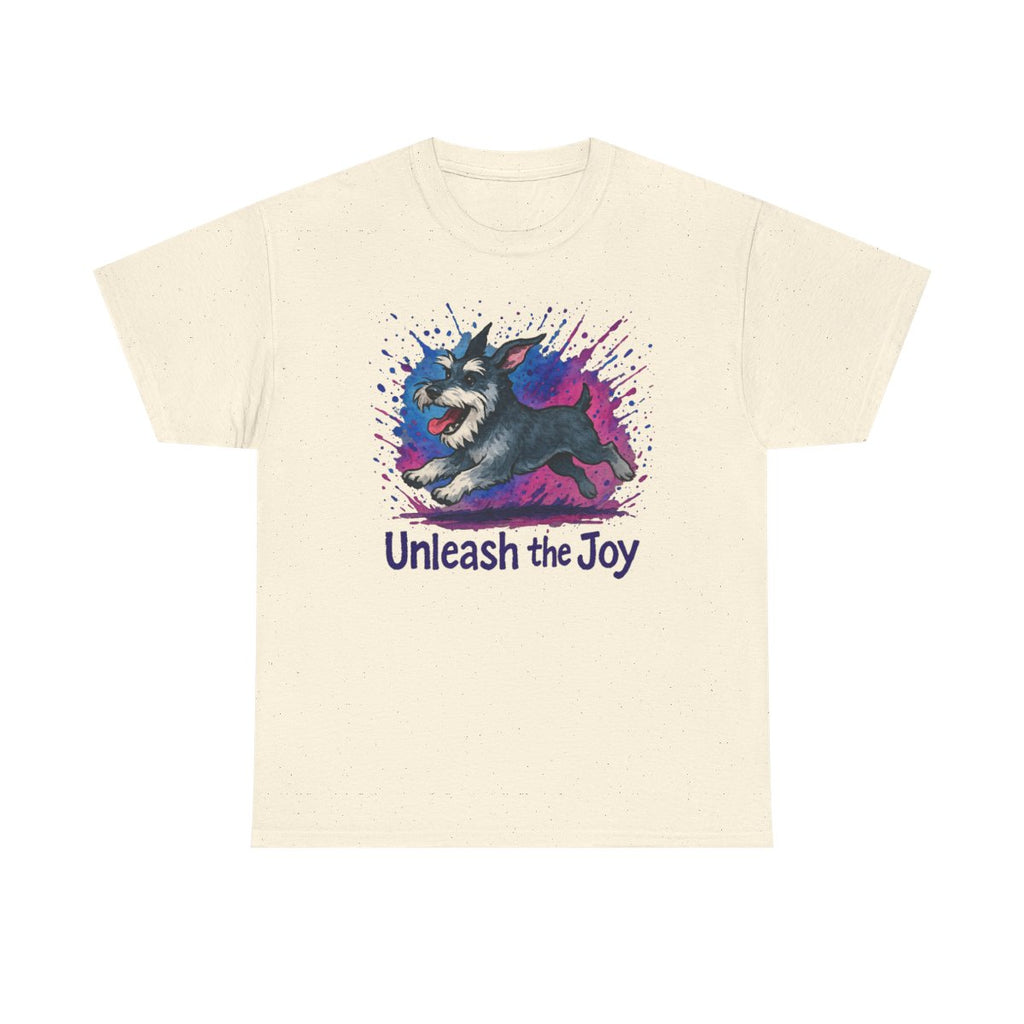 Unleash the Joy Schnauzer Art t-shirt, Natural