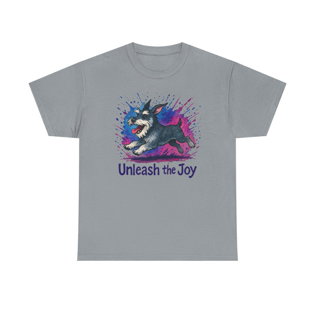 Unleash the Joy Schnauzer Art t-shirt, Gravel