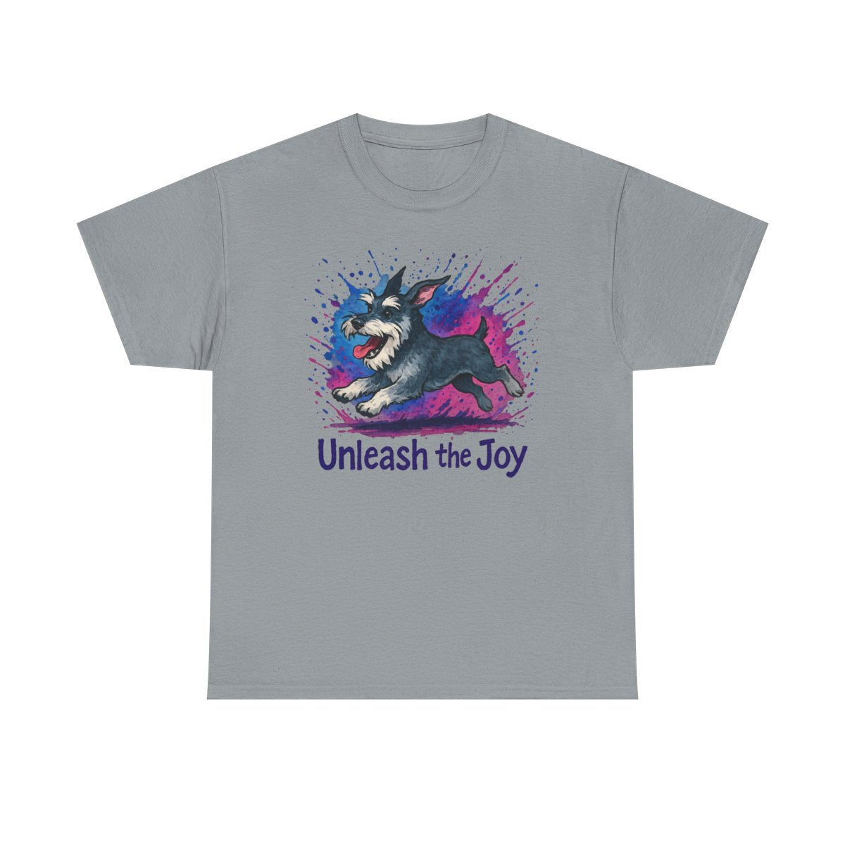 Unleash the Joy Schnauzer Art t-shirt, Gravel