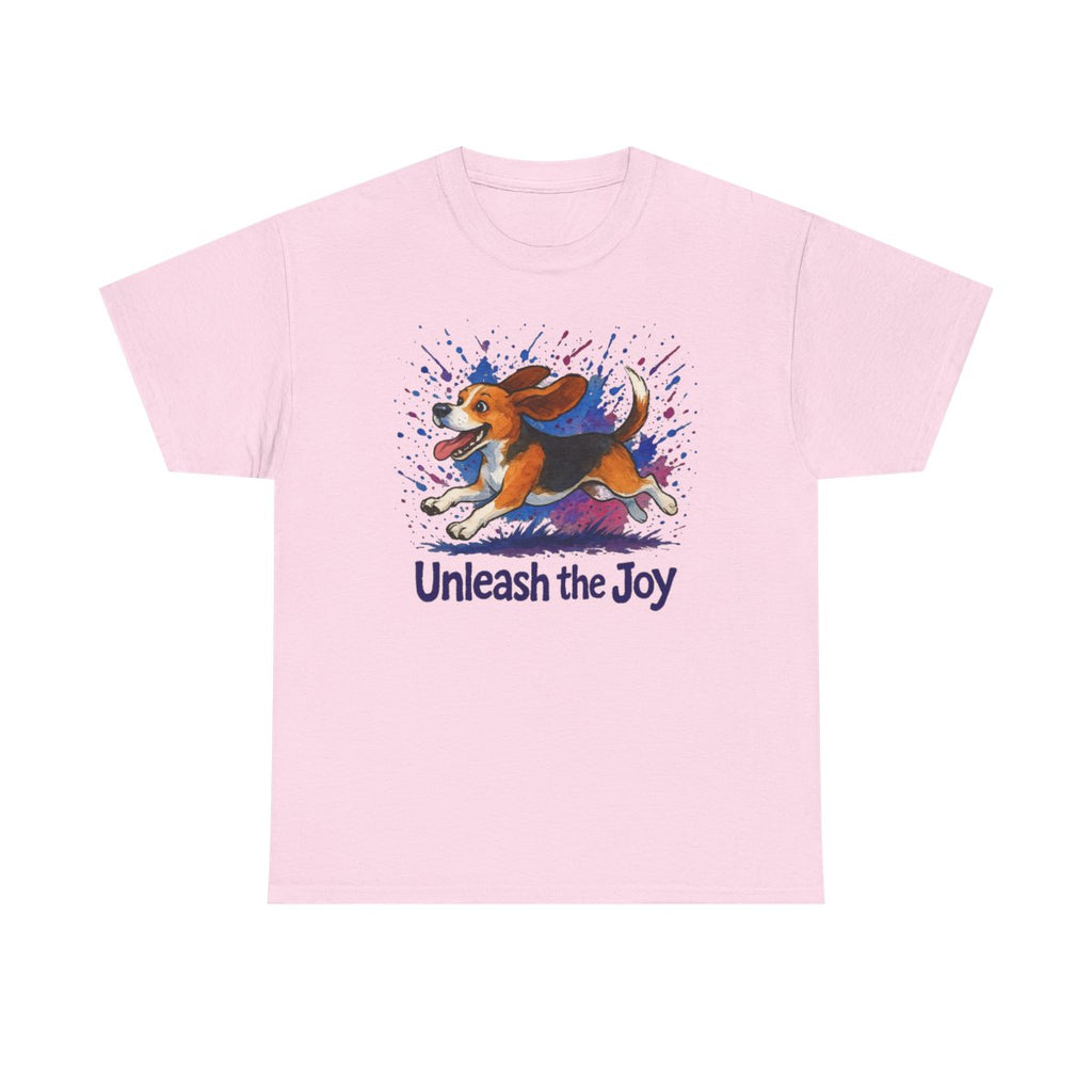 Unleash the Joy Watercolor Beagle t-shirt, Light Pink