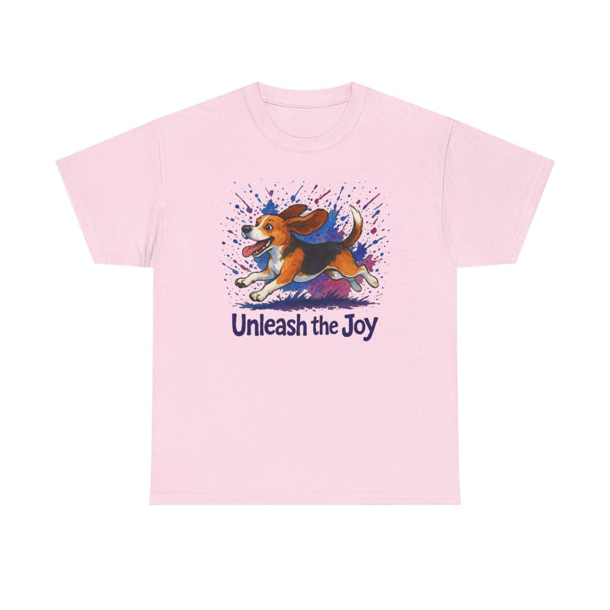 Unleash the Joy Watercolor Beagle t-shirt, Light Pink