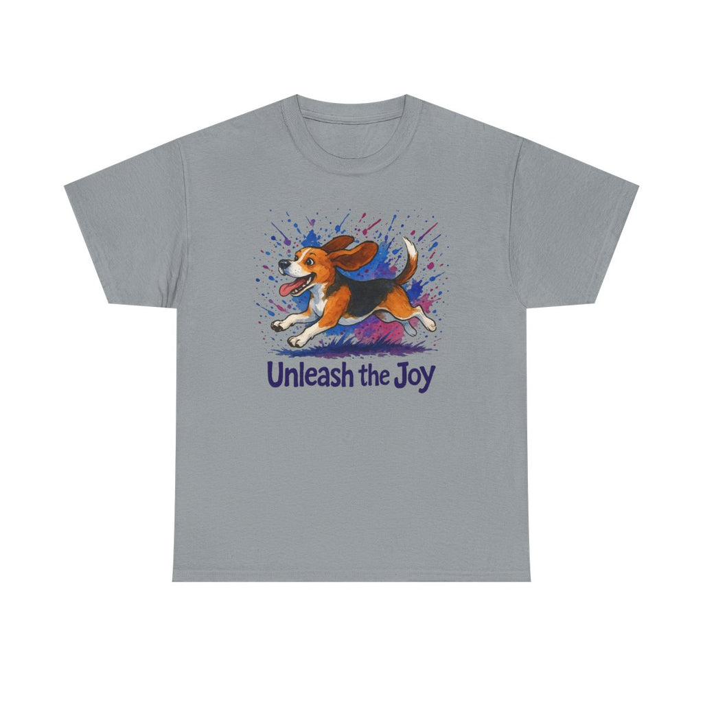 Unleash the Joy Watercolor Beagle t-shirt, Gravel