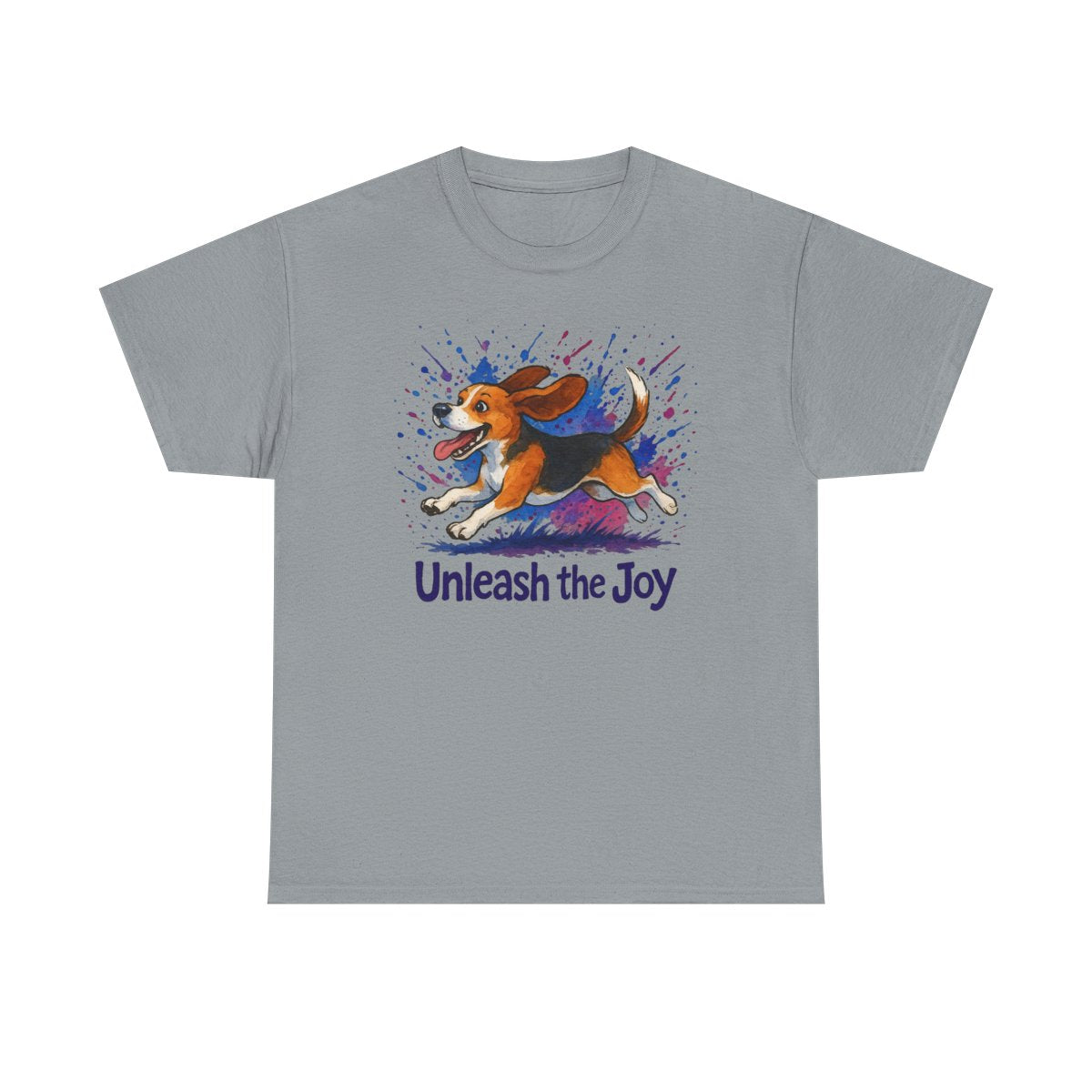 Unleash the Joy Watercolor Beagle t-shirt, Gravel