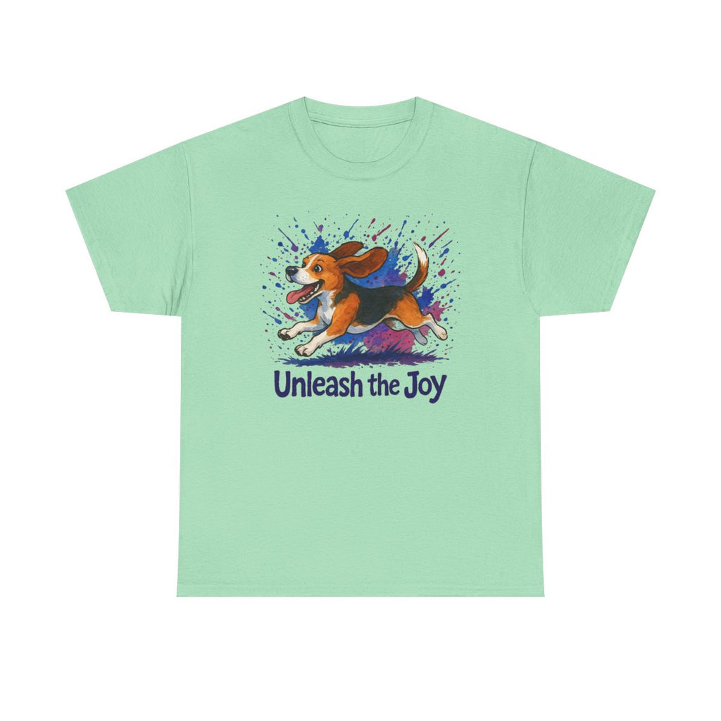 Unleash the Joy Watercolor Beagle t-shirt, Mint Green