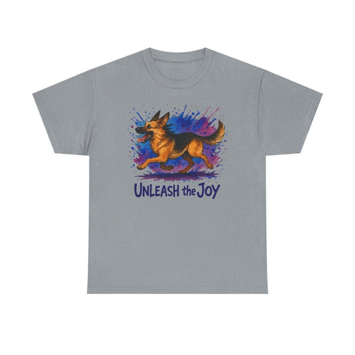 Unleash the Joy Watercolor German Shepherd t-shirt, Gravel