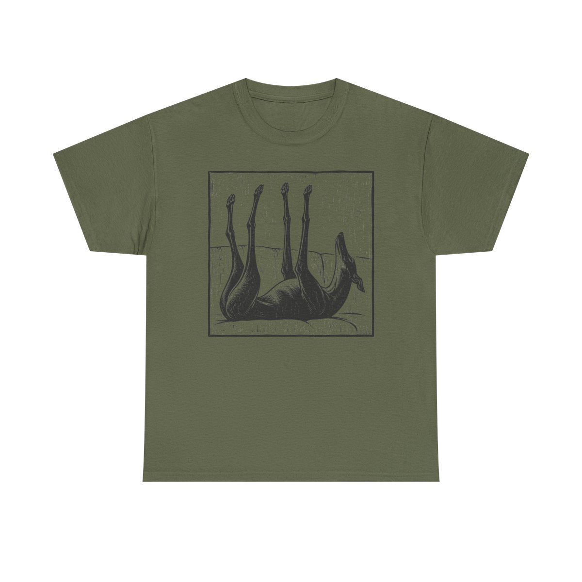 Upside Down Sleeping Greyhound T-Shirt