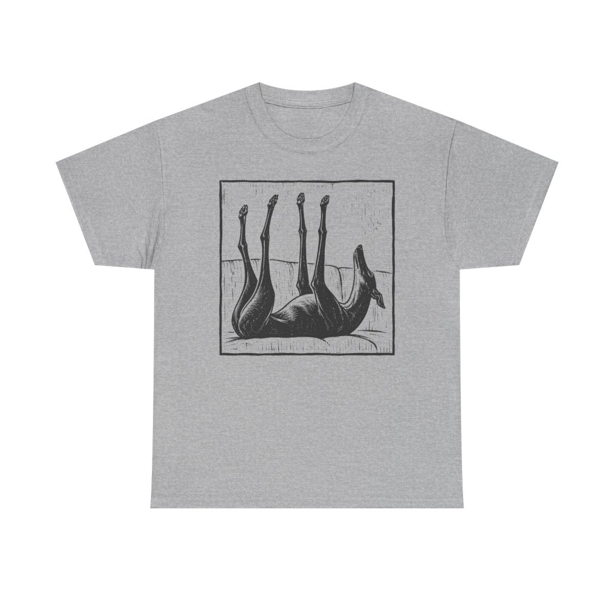 Upside Down Sleeping Greyhound T-Shirt