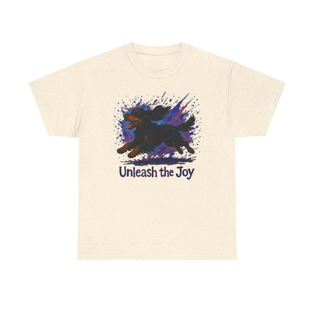 Vibrant Unleash the Joy Gordon Setter t-shirt, Natural
