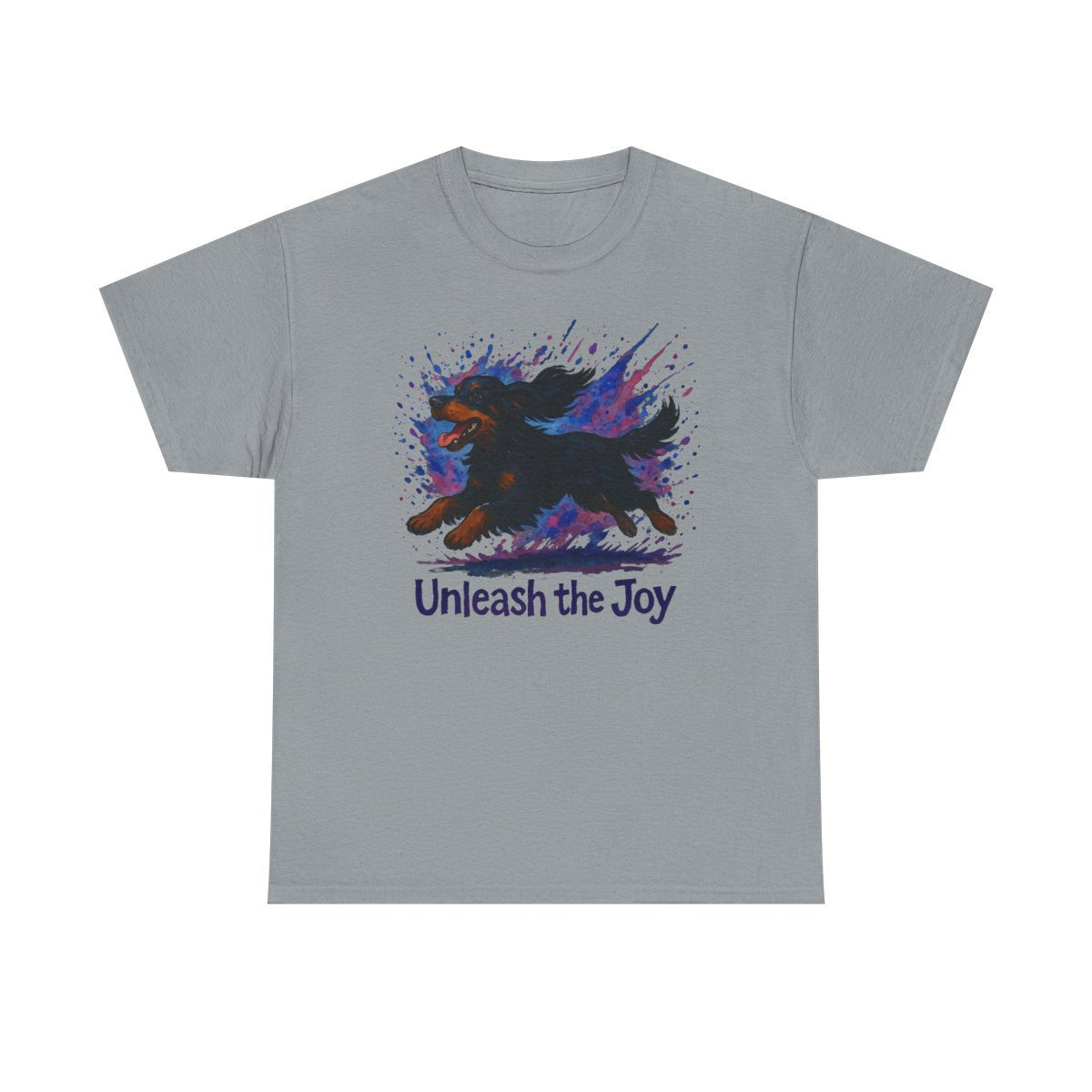 Vibrant Unleash the Joy Gordon Setter t-shirt, Gravel