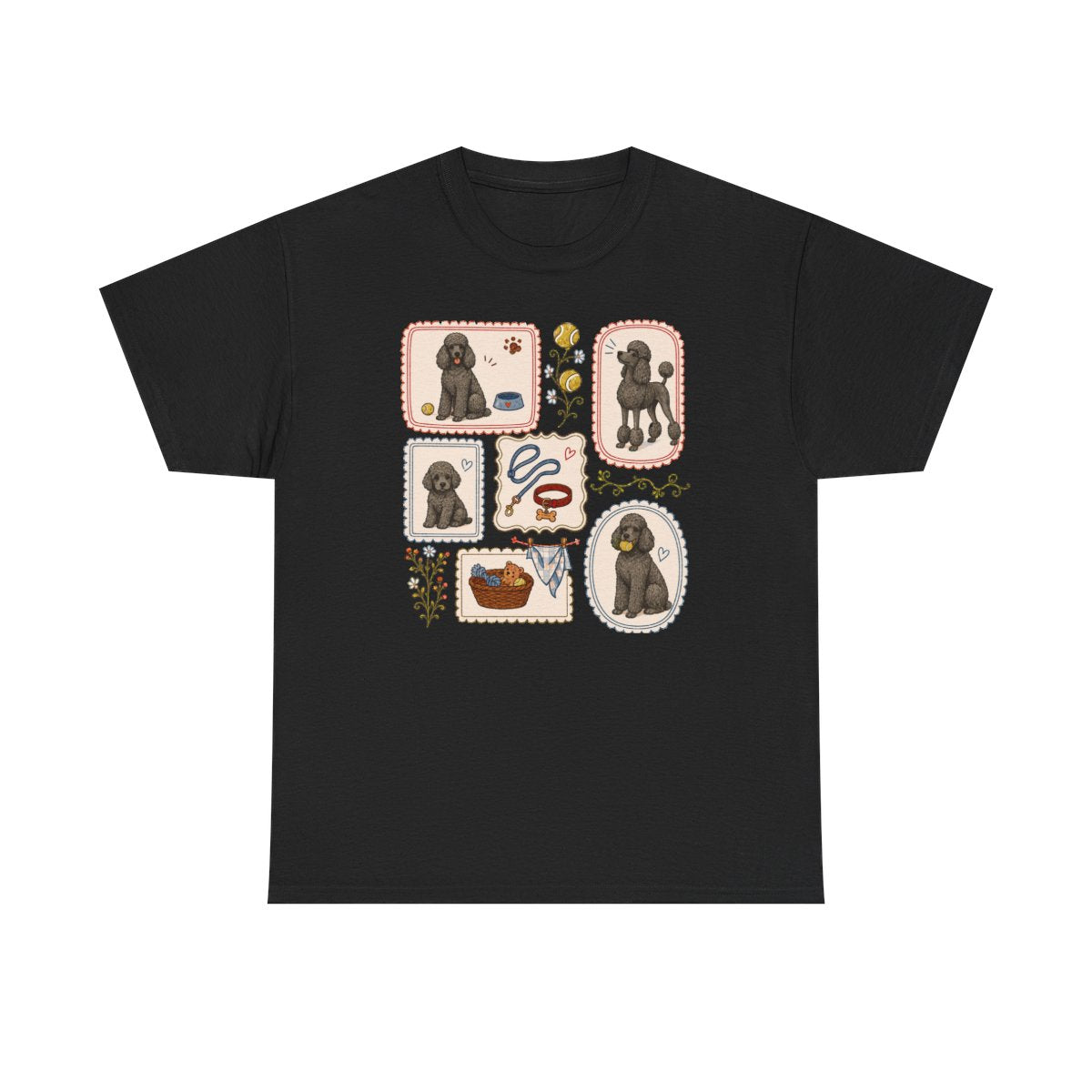 Vintage Poodle Silhouette Art T-Shirt