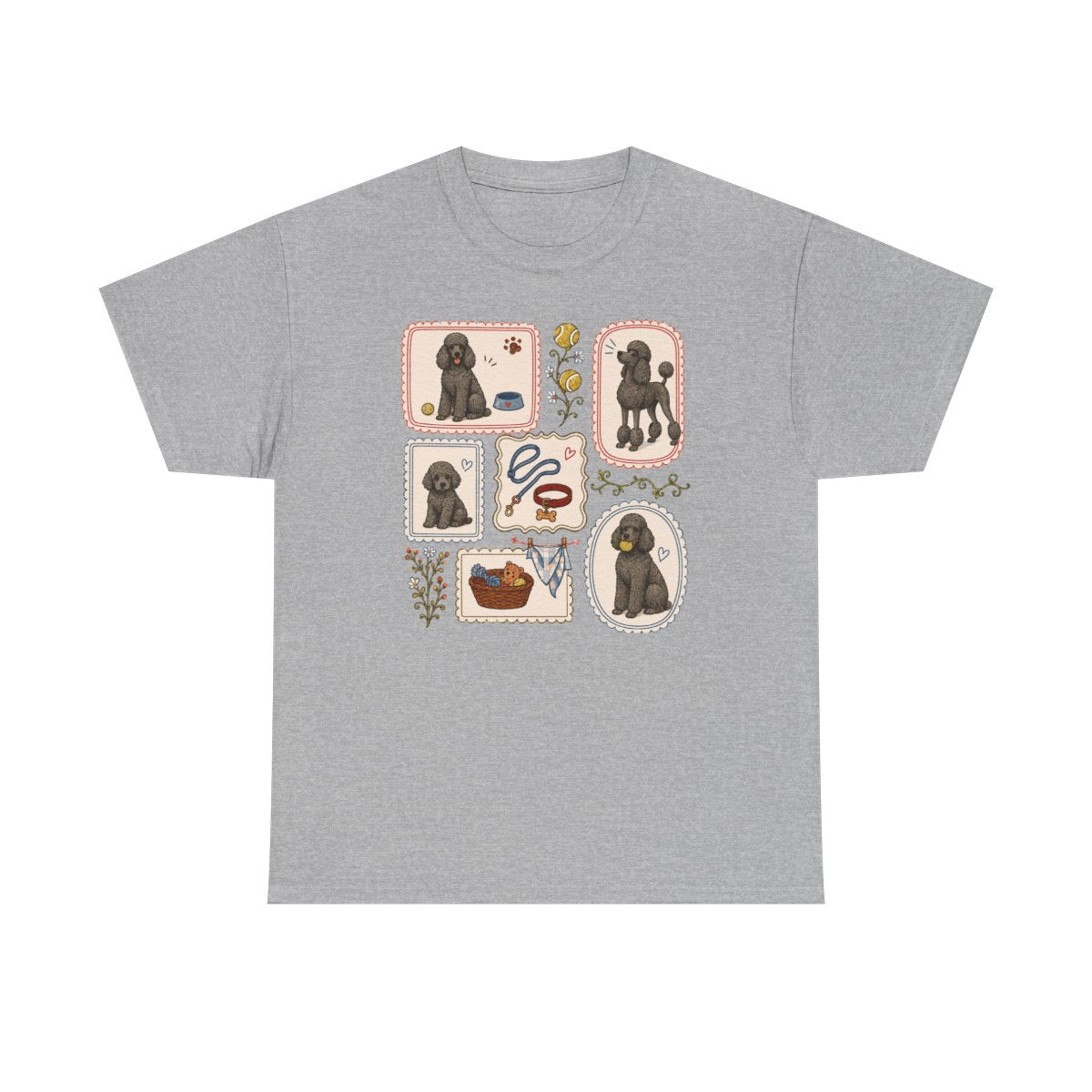 Vintage Poodle Silhouette Art T-Shirt