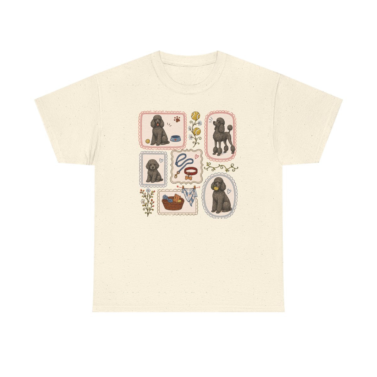 Vintage Poodle Silhouette Art T-Shirt