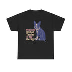 Walking My Boston Terrier is My Therapy t-shirt, Black