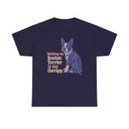Walking My Boston Terrier is My Therapy t-shirt, Blackberry