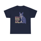 Walking My Boston Terrier is My Therapy t-shirt, Navy