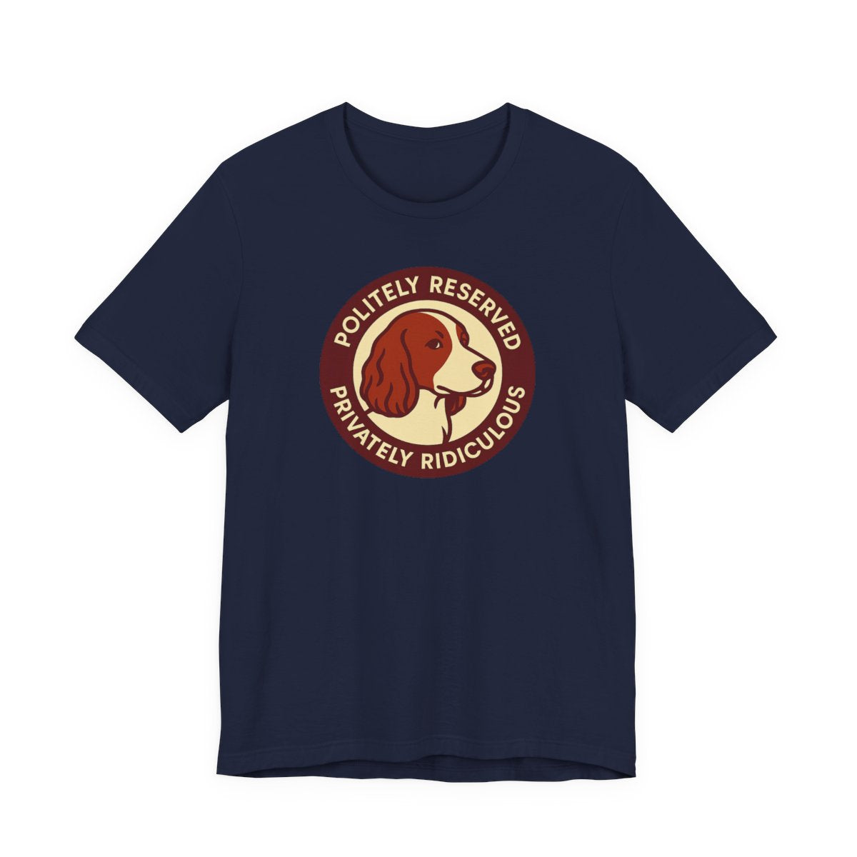Welsh Springer Spaniel Politely Reserved Badge T-shirt
