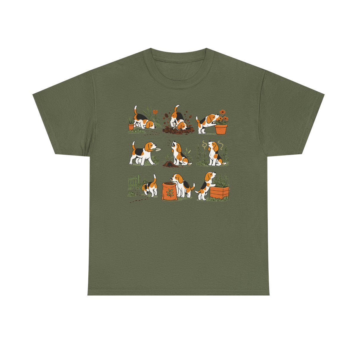 Whimsical Garden Beagle T-Shirt